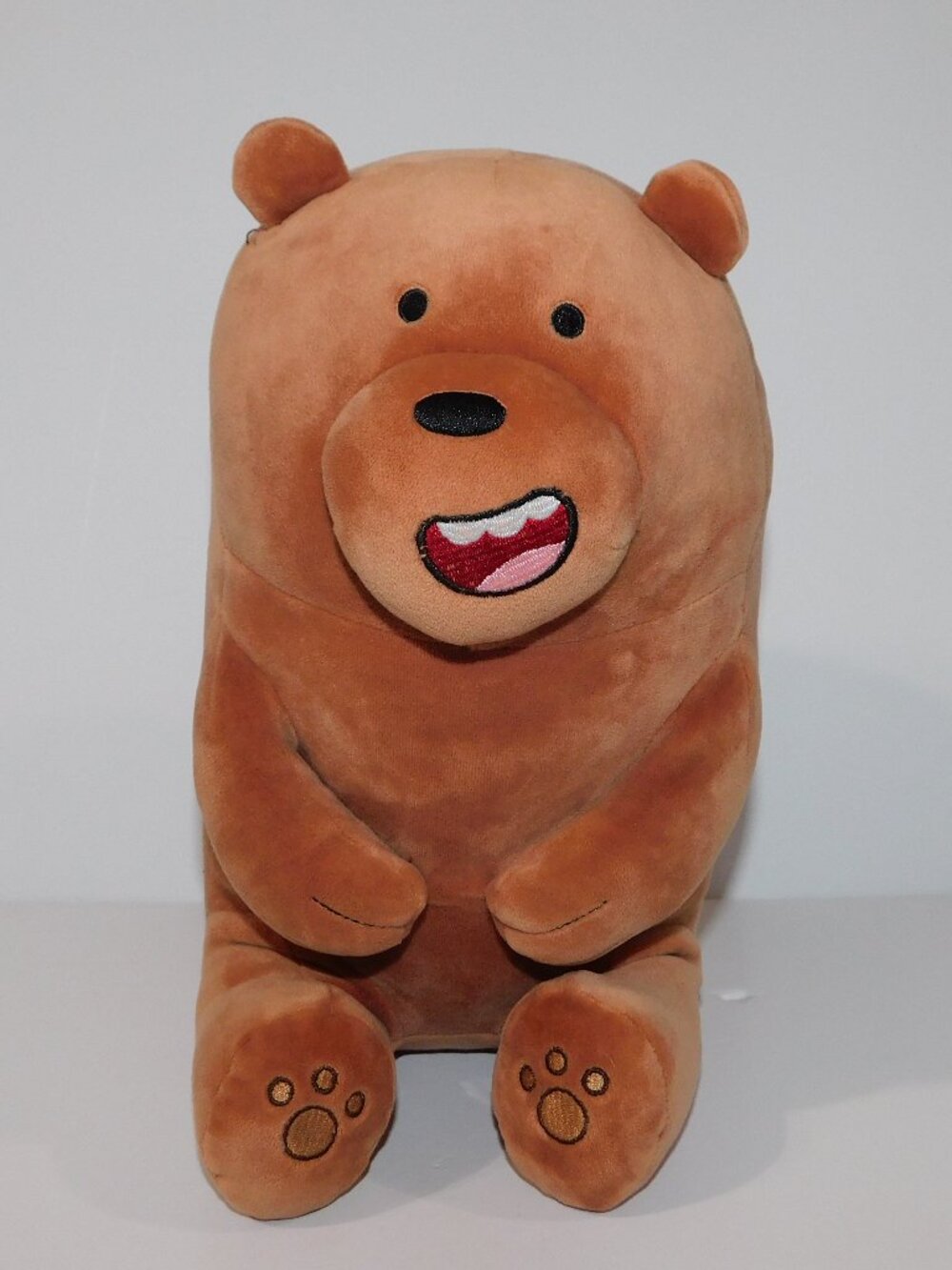 Miniso We Bare Bears Sitting Grizzly 11" Plush stuffed Brown Teddy soft